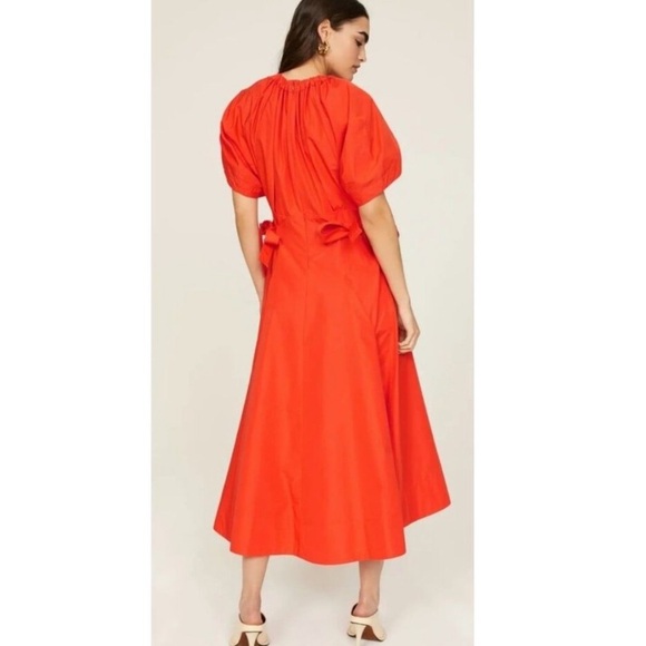Phillip Lim Rent the Runway Ladybug Poplin orange/red dress sz 4 $725 - Picture 5 of 7